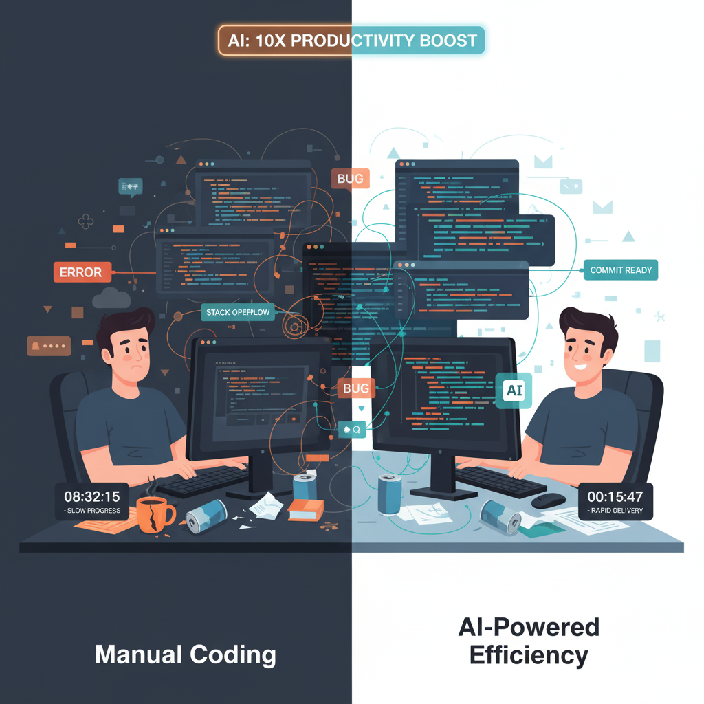 AI developer tools comparison between manual and AI-assisted workflows